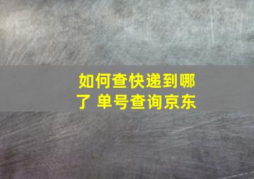 如何查快递到哪了 单号查询京东